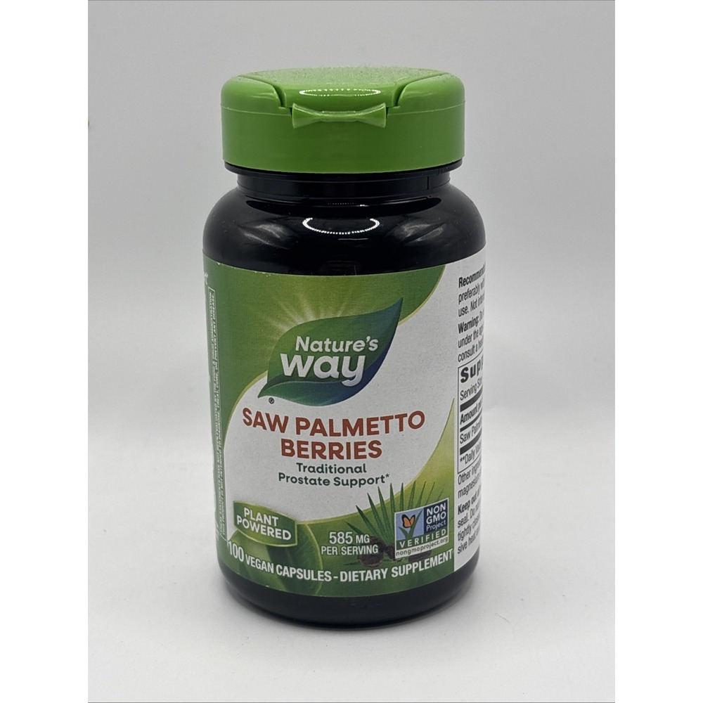 Nature's Way Saw Palmetto Berries 585mg 100 Vegan Capsules EXP 05/31/2029